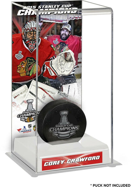 Corey Crawford Chicago Blackhawks 2015 Stanley Cup Champs Logo Deluxe Puck Case
