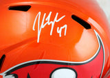 John Lynch Autographed TB Buccaneers F/S Flash Speed Helmet-Beckett W Hologram