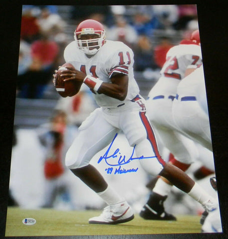 ANDRE WARE SIGNED AUTOGRAPHED HOUSTON COUGARS 16x20 PHOTO BECKETT W/ 89 HEISMAN