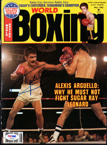 Alexis Arguello Autographed Signed Boxing World Magazine Cover PSA/DNA #S47460