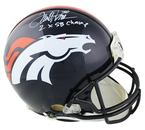 Terrell Davis Signed Denver Broncos Current Authentic Helmet with Inscription
