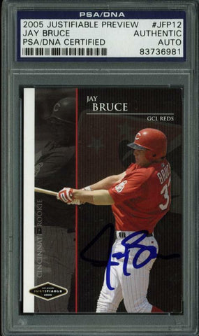 Reds Jay Bruce Signed Card 2005 Justifiable Preview Rc #Jfp12 PSA/DNA Slabbed