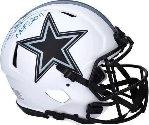 Deion Sanders Cowboys Signed Lunar Eclipse Alt Auth Helmet w/"HOF 2011" Insc