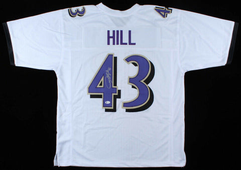 Justice Hill Signed Baltimore Ravens Jersey (Beckett COA) 2019 Draft Pick RB