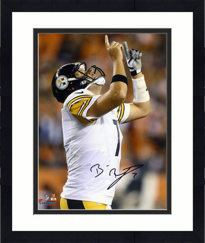 Framed Ben Roethlisberger Steelers Signed 8 x 10 Celebration Pointing Photograph