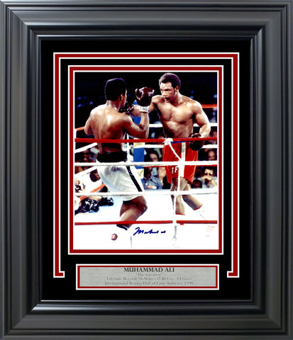 Muhammad Ali Auto Framed 8x10 Photo vs. Foreman Action Shot Beckett AA01188