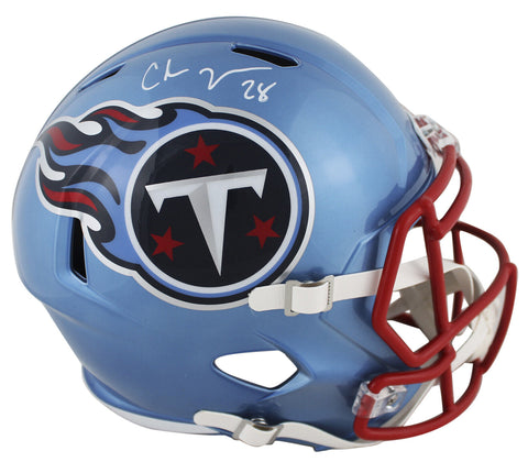 Titans Chris Johnson Authentic Signed Flash Full Size Speed Rep Helmet BAS Wit