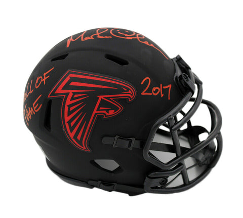 Morten Signed Atlanta Falcons Speed Eclipse NFL Mini Helmet - "HOF 2017"