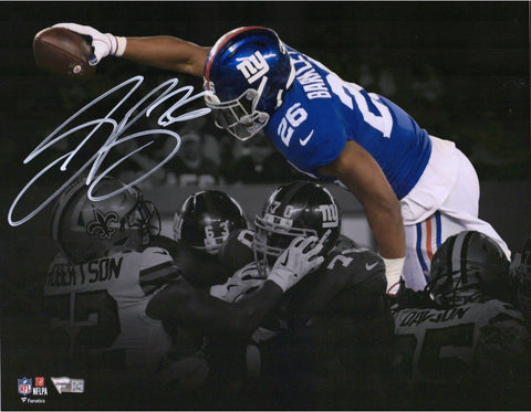Saquon Barkley New York Giants Signed 11x14 Reaching Spotlight Photograph