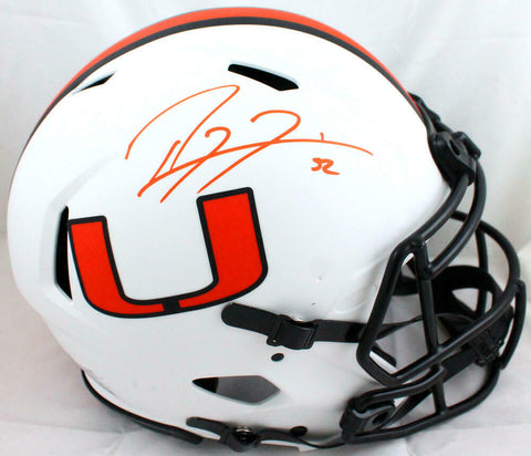 Ray Lewis Signed Hurricanes F/S Riddell Lunar Speed Authentic Helmet-BAWHologram