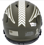 TOM BRADY Autographed Patriots Salute to Service Mini Speed Helmet FANATICS