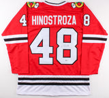 Vinnie Hinostroza Signed Chicago Blackhawks Jersey (Beckett COA) Rookie Winger