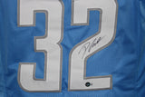 D'Andre Swift Autographed/Signed Pro Style Blue XL Jersey Beckett 38670