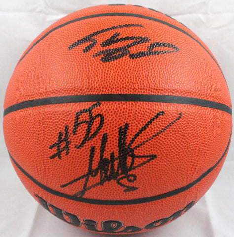 Dikembe Mutombo Shaquille O' Neal Autographed Wilson NBA Basketball-BAW Hologram