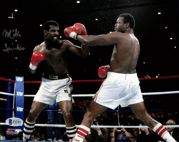 Michael Spinks Authentic Signed 8x10 Photo versus Larry Holmes BAS Witnessed
