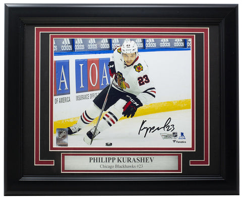 Philipp Kurashev Signed Framed 8x10 Chicago Blackhawks NHL Photo Fanatics