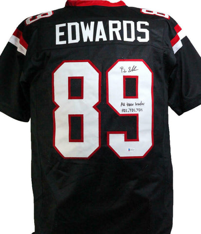 Bryan Edwards Autographed Black College Style Jersey w/ All Time-Beckett W*Black