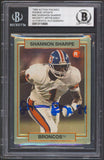 Broncos Shannon Sharpe Signed 1990 Action Packed Rookie Update #46 Card BAS Slab