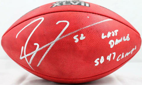 Ray Lewis Autographed NFL SB Duke Football w/2 Insc.-Beckett W Hologram *Silver