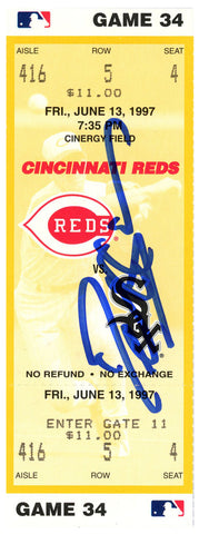 Deion Sanders Signed Cincinnati Reds 6/13/1997 vs White Sox Ticket BAS 37204
