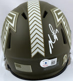 Michael Vick Signed Falcons Salute to Service Speed Mini Helmet *Back- BAW Holo