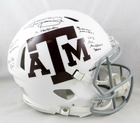 Johnny Manziel Signed Texas A&M Speed Authentic F/S Helmet W/5 Insc-Beckett Auth