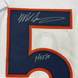 Autographed/Signed MIKE SINGLETARY HOF 98 Chicago White Football Jersey JSA COA