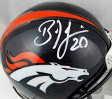 Brian Dawkins Autographed Denver Broncos Mini Helmet- Beckett Auth *White