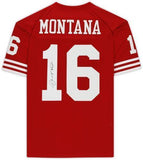 FRMD Joe Montana San Francisco 49ers Signed Mitchell & Ness Red Authentic Jersey