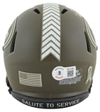 49ers George Kittle Signed Salute To Service Speed Mini Helmet BAS Witnessed