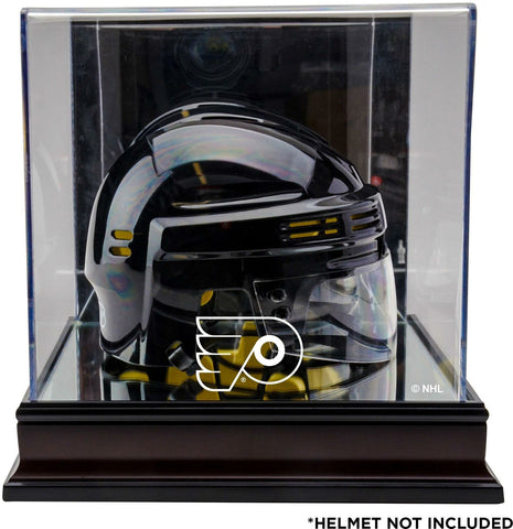 Philadelphia Flyers Mahogany Logo Mini Helmet Display Case