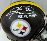 Hines Ward Signhed Pittsburgh Steelers Mini Helmet w/SB MVP- JSA W Auth *White