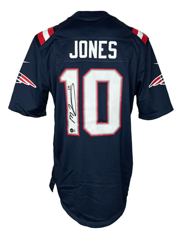 Mac Jones Signed New England Patriots Blue Nike Replica Football Jersey BAS ITP