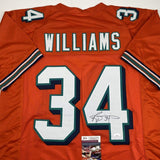 Autographed/Signed RICKY WILLIAMS Miami Orange Football Jersey JSA COA Auto
