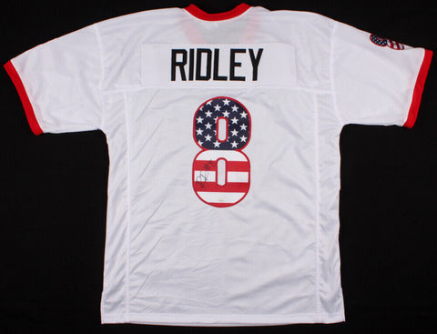 Riley Ridley Signed Georgia Bulldogs American Flag Jersey (JSA COA) Calvin's Bro