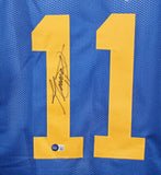 Jim Everett Autographed/Signed Pro Style Blue XL Jersey Beckett BAS 33973