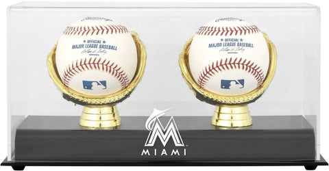 Miami Marlins Gold Glove Double Baseball Logo Display Case