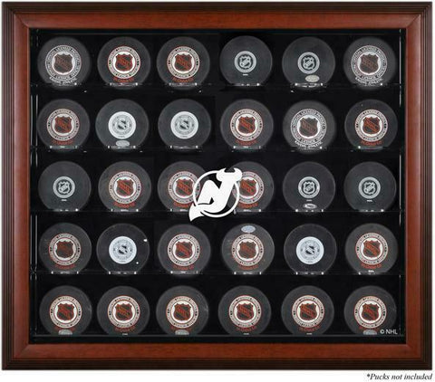 Devils 30-Puck Mahogany Display Case - Fanatics