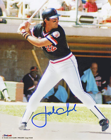 Jack Clark Signed San Francisco Giants Batting Action 8x10 Photo -(SCHWARTZ COA)