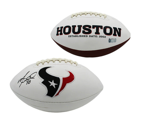 Mario Williams Signed Houston Texans Embroidered White NFL Football