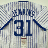 Autographed/Signed FERGIE JENKINS HOF Chicago Pinstripe Baseball Jersey JSA COA