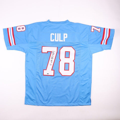 Curley Culp Signed Houston Oilers Jersey Inscribed "HOF 13"(Schwartz Sports COA)