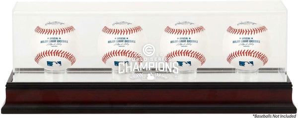 Chicago Cubs 2016 MLB World Series Champions Mahogany Logo Four Baseball Case
