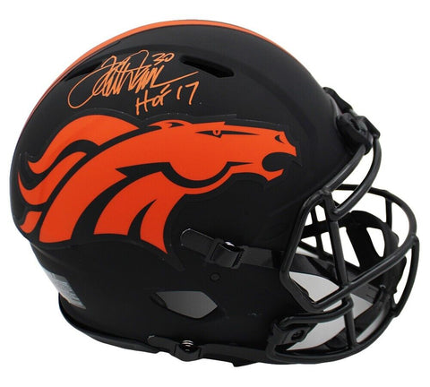 Terrell Davis Signed Denver Broncos Speed Authentic Eclipse NFL Helmet with Insc