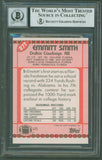 Cowboys Emmitt Smith Signed 1990 Topps Traded #27T Rookie Card Auto 10! BAS Slab