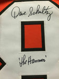 FRAMED Autographed/Signed DAVE "THE HAMMER" SCHULTZ 33x42 Orange Jersey JSA COA