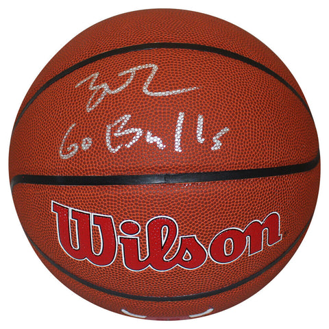 Lonzo Ball Autographed/Signed Wilson Chicago Bulls Basketball Go Bulls FAN 36117