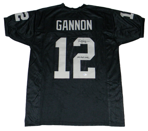RICH GANNON SIGNED OAKLAND RAIDERS #12 BLACK JERSEY BECKETT W/ NFL MVP 2002