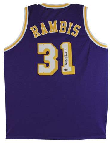 Kurt Rambis Authentic Signed Purple Pro Style Jersey Autographed BAS Witnessed