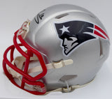 Mac Jones Autographed Patriots Speed Mini Helmet (Bubbled) Beckett WS86380